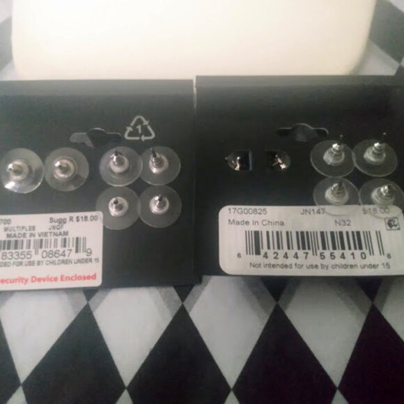 NAPIER 6pc LOT Contemporary Silver/Gold/Clear CZ Stone/Pearl Stud Earrings**NEW! - Picture 4 of 4